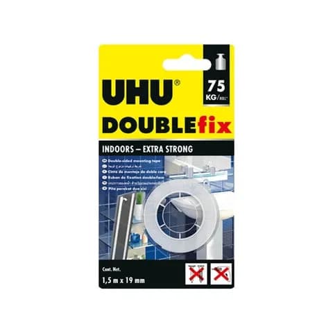 Uhu Double Sided Mounting Tape 1.5Mx19 Mm Roll