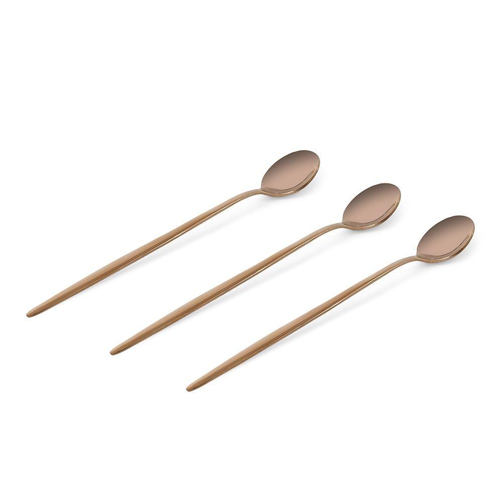 Floryn 3-Piece Cocktail Spoon Set, Copper - 22.5 Cm