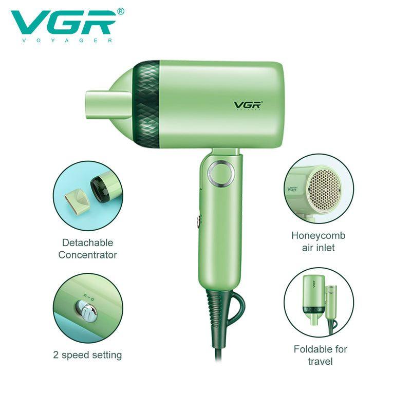 Vgr V-421 Professional Hair Dryer 1200 Watts Dc Motor 2 Speed Settings