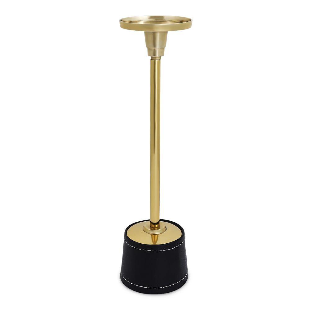 Owen Candle Holder, Gold & Black - 9X35 Cm