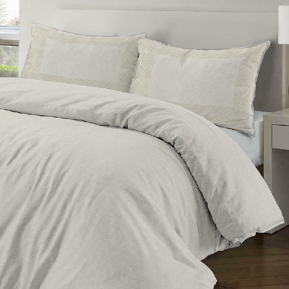 Emily Queen-sized Duvet Cover, Cream - 200x200 Cm