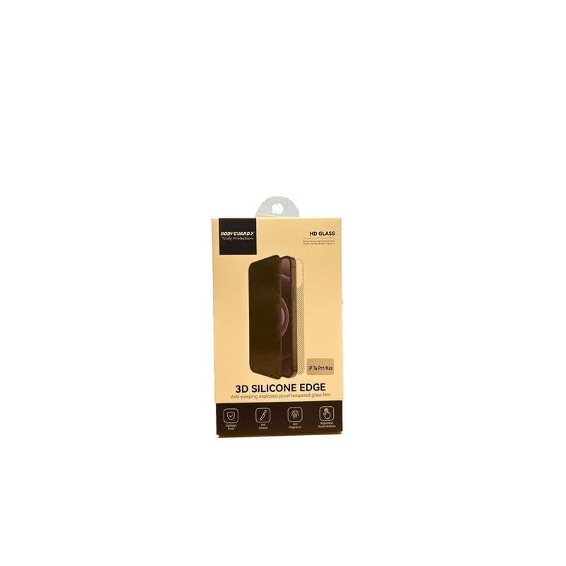 Body Guardx Rubber Edge Silk Privacy 14 Pro Max Black