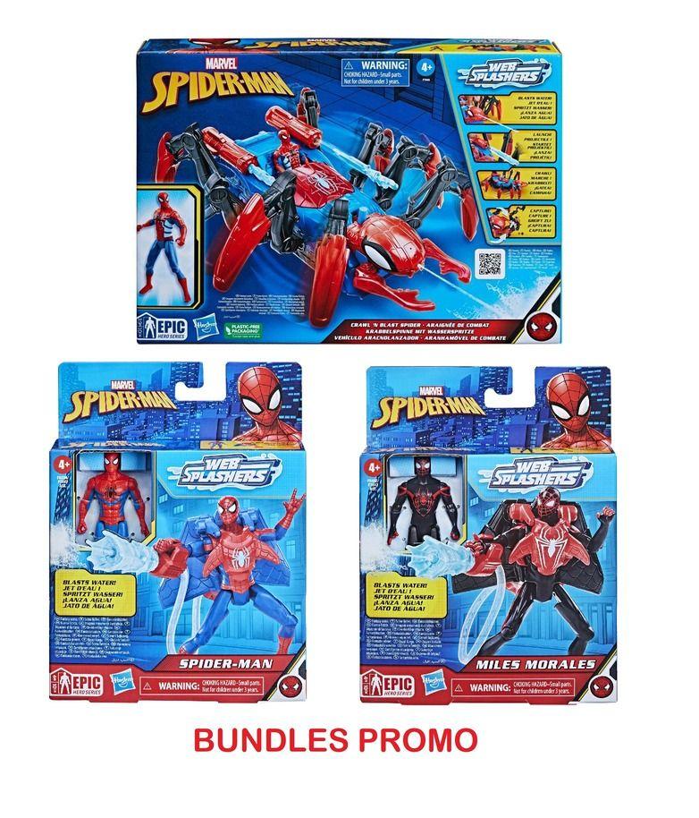 Hasbro Spidey & Amazing Friends F7845/F8294/F8402 - Spiderman Crawl N' Blast Spider Bundle