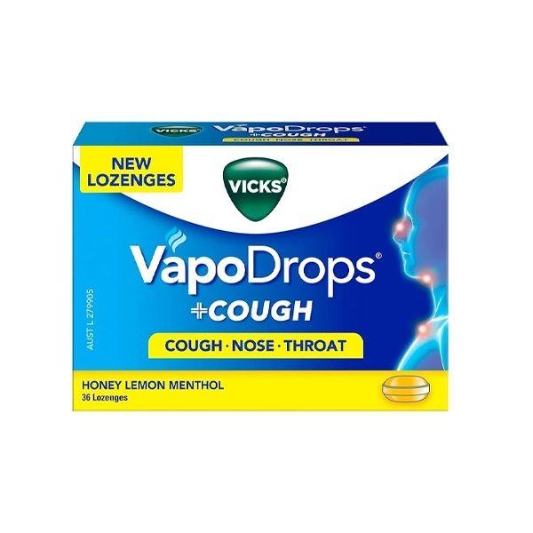 Vicks Vapo Drops Honey Lemon Menthol Lozenges 36 Pcs