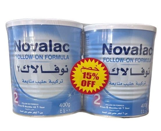 Novalac Follow-On Formula Milk N2 (6-1Yr) 2X400gm (Offer)