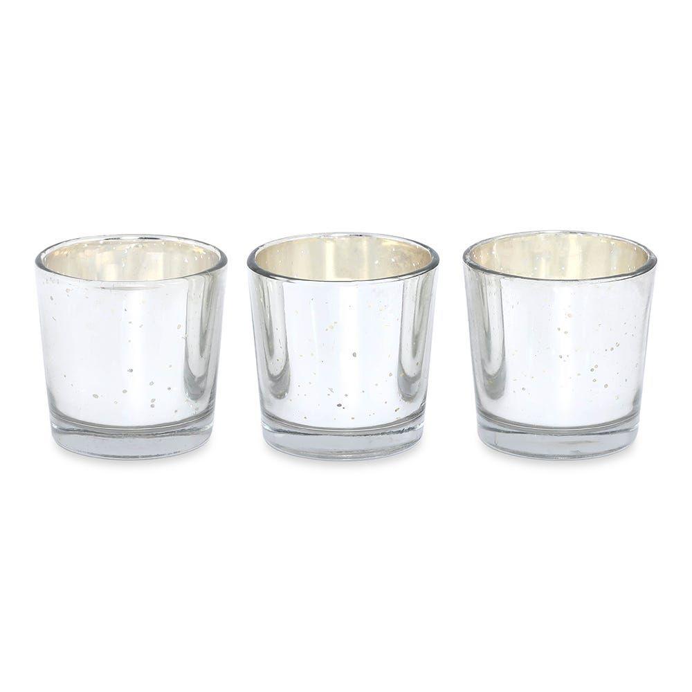 Furn Votive Holder, Silver - Set Of 3, 6X6 Cm