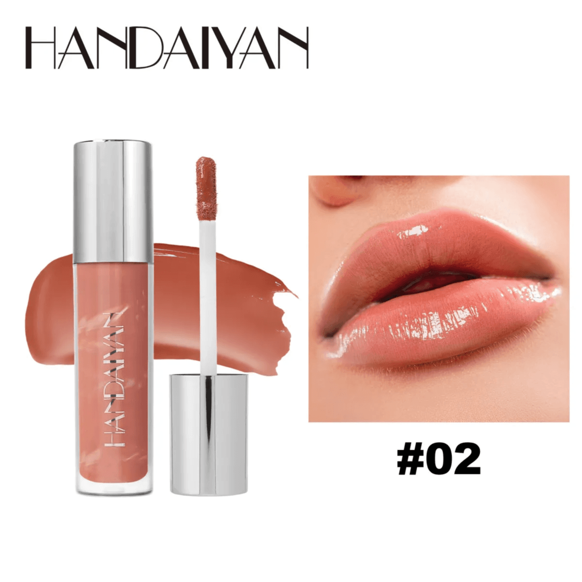 Handaiyan Women Simple Marble Mirror Moisturizing Lip Glaze 2