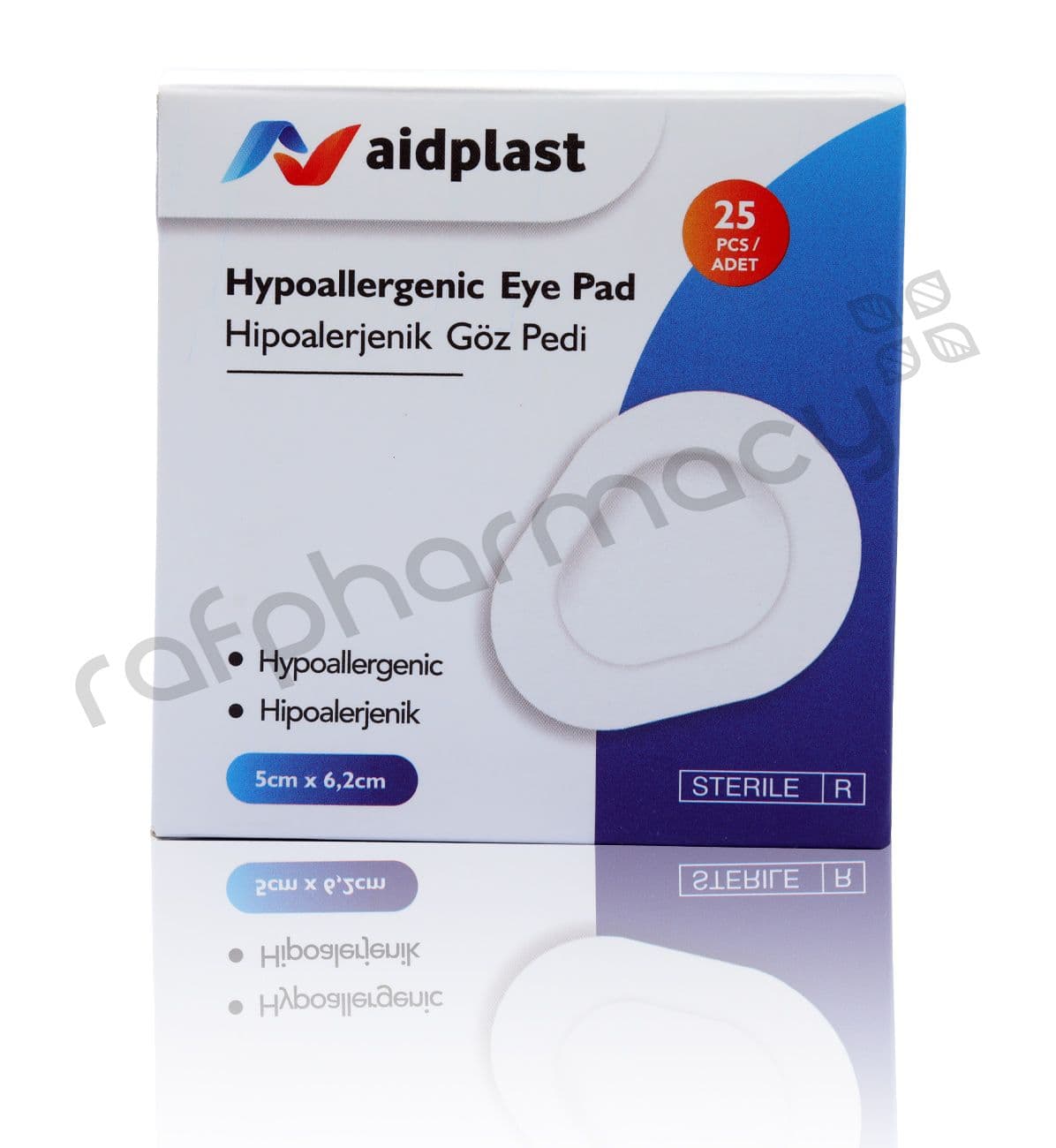 Aidplast Sterile Hypoallergenic Eye Pad (5cm x 6.2cm, 25's) (#V6505, #21182)