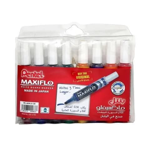 Pentel Maxiflo Whiteboard Marker Set 8Pcs