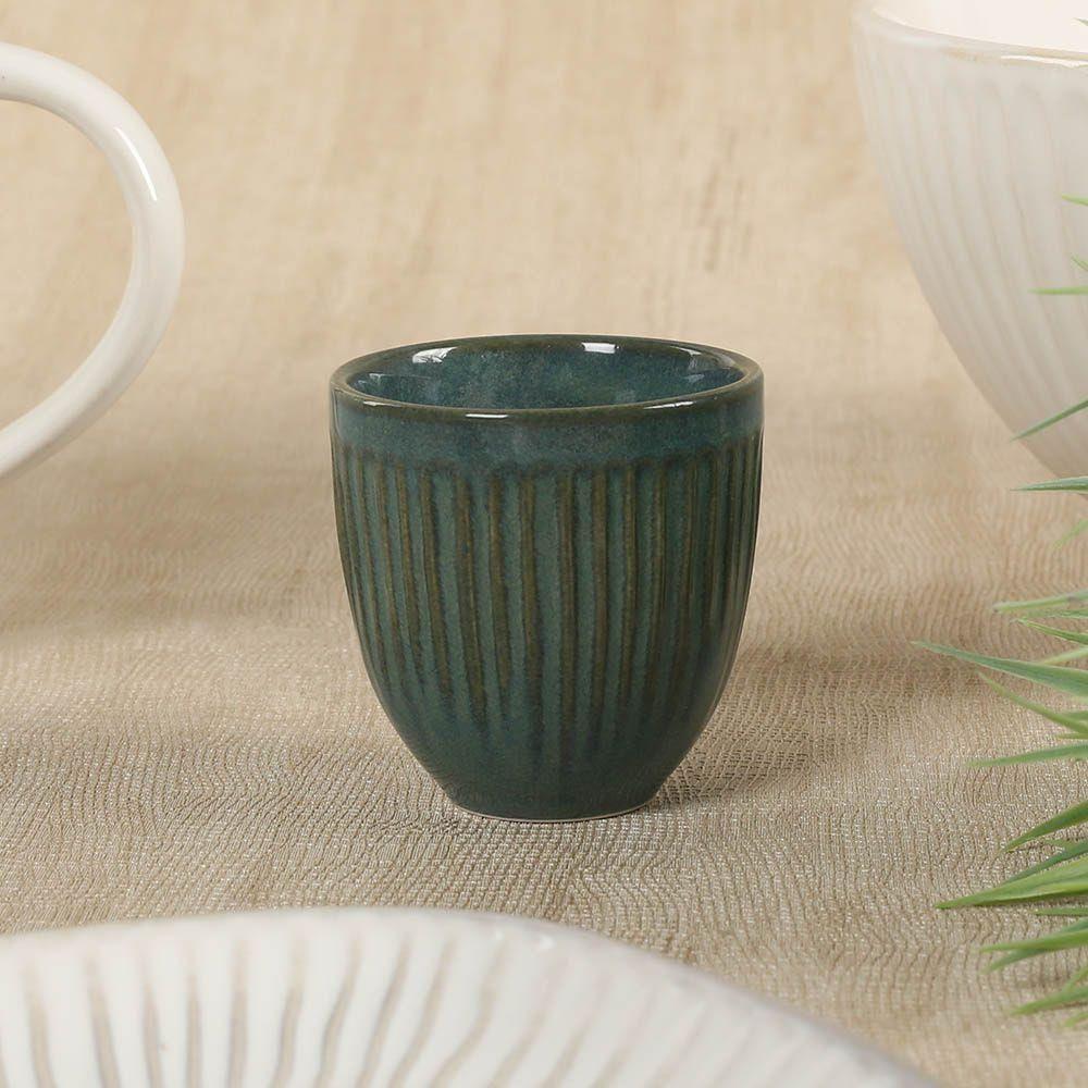 Gallery Porcelain Coffee Cup, Green Â€“ 110 Ml