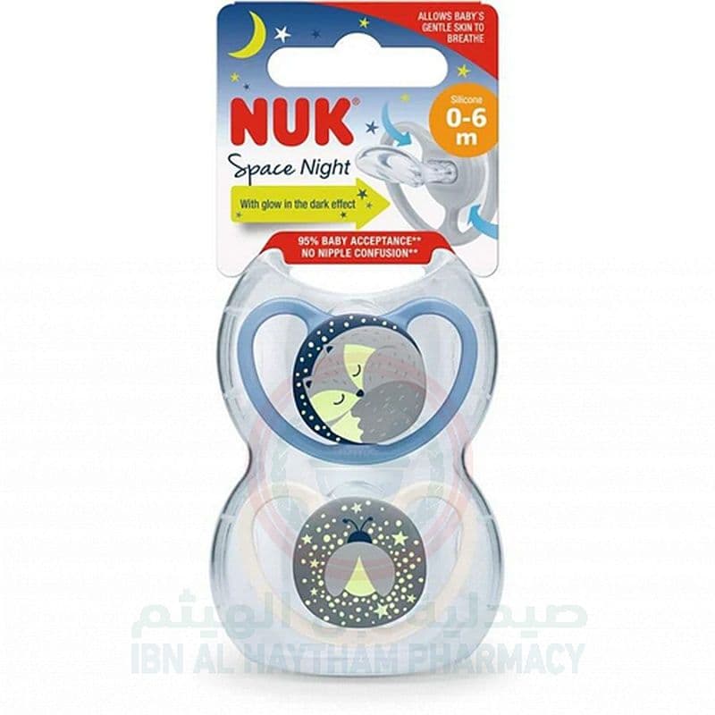 Nuk Pacifier Si Ine Space Night Boy/Girl 2'S