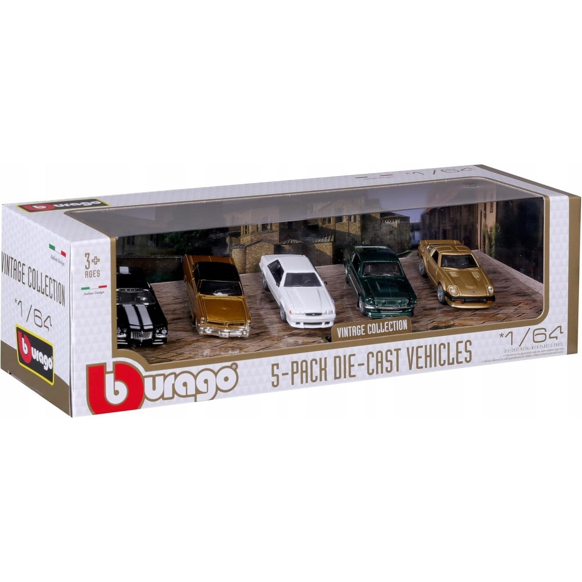 Bburago 1:64 Vintage Collection Die-Cast Vehicles Pack 5Pcs
