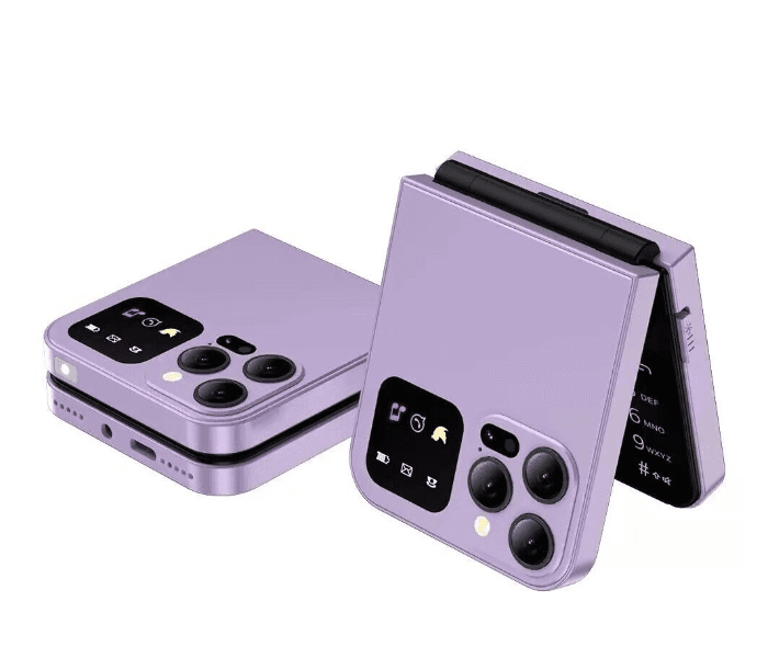 2024 New Mini Flip Mobile Phone 2 Sim Card Small Display Foldable Cell Phone, Unlocked Flip Phone Purple