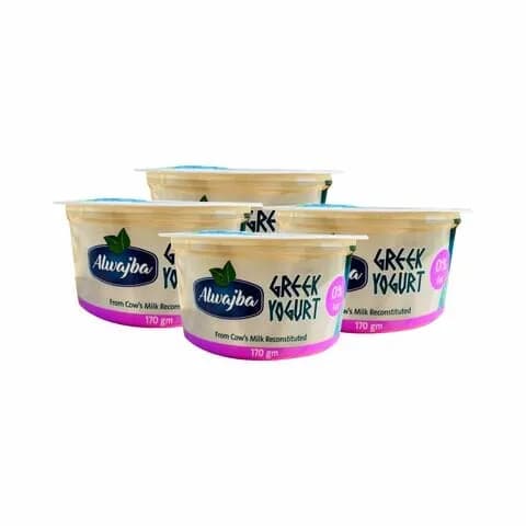 Al Wajba 0% Fat Greek Yoghurt 170G X4