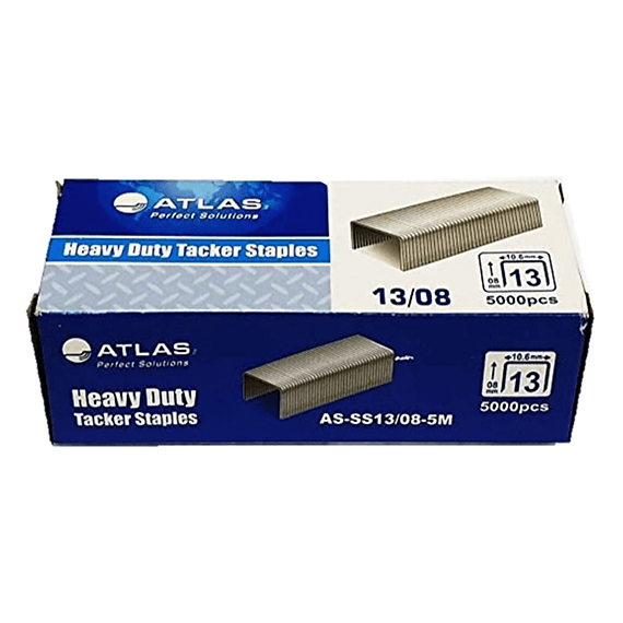 Atlas Heavy Duty Tacker Staples 13-08 -5000 Pcs