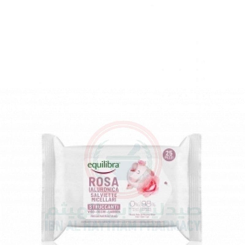 Equilibra Hyaluronic Rose Makeup Remover Wipes 25'S