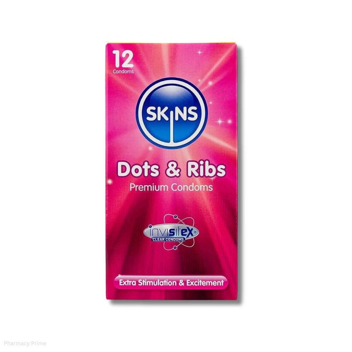 Skins Dots& Ribs Condoms 12 Pcs