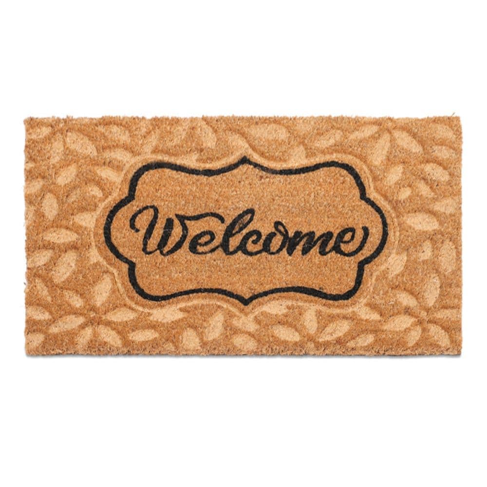 Welcome Embossed Floor Mat, Natural Â€“ 45X75 Cm