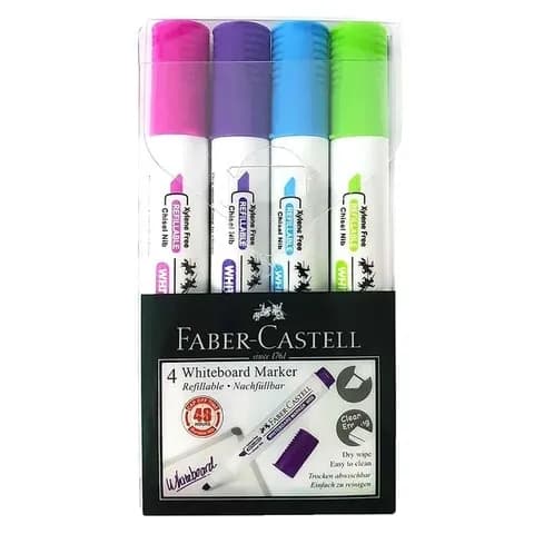 Faber Castell Whiteboard Marker Chisel Tip 4Pieces Multicolour