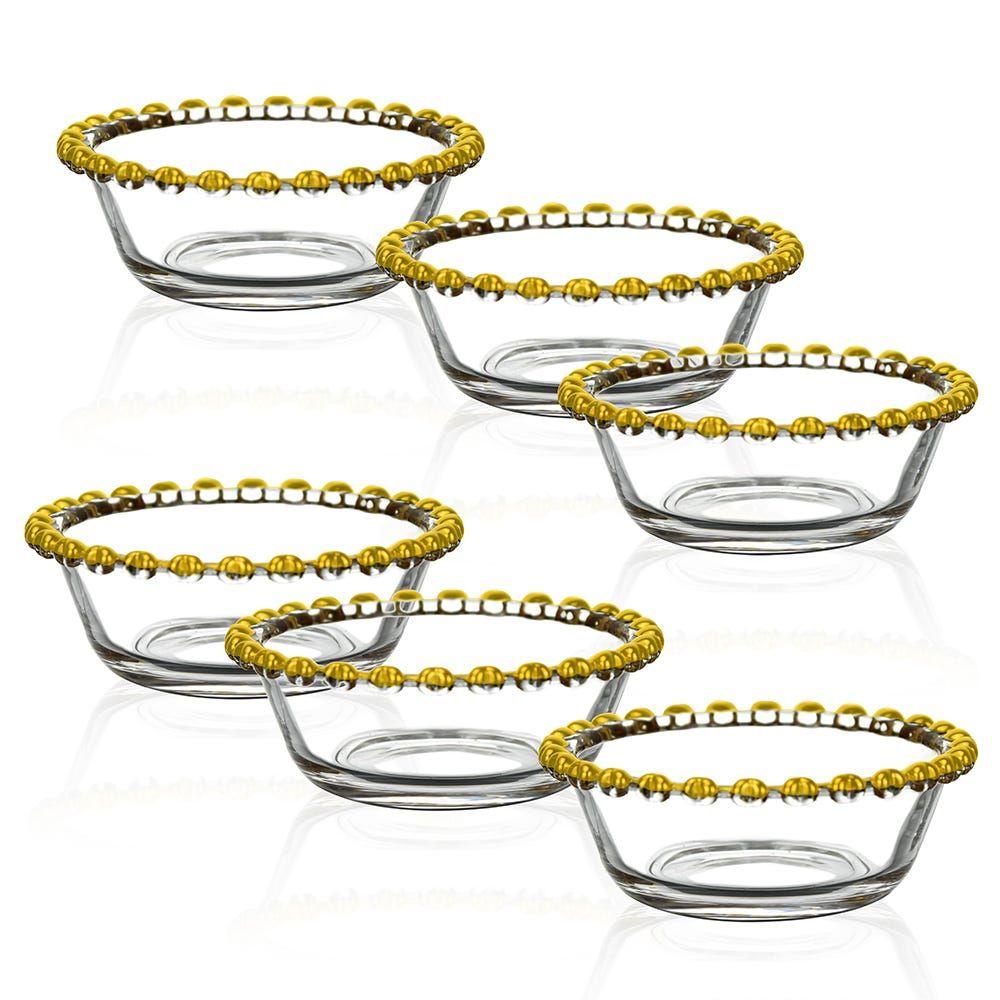 Love 6-Piece Bowl Set, Gold - 9.5X1.3 Cm