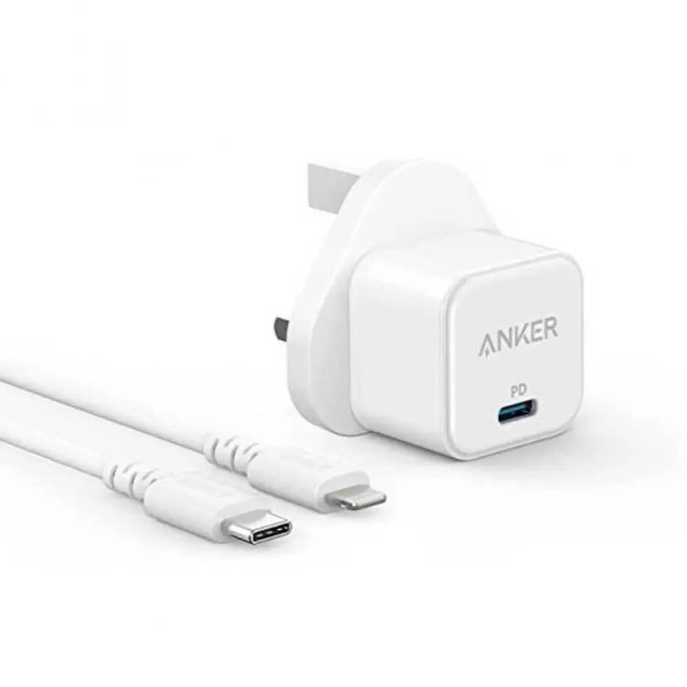 Anker 20W Usb-C Adapter And Usb-C To Lightning Cable 3 Ft. White - A2149
