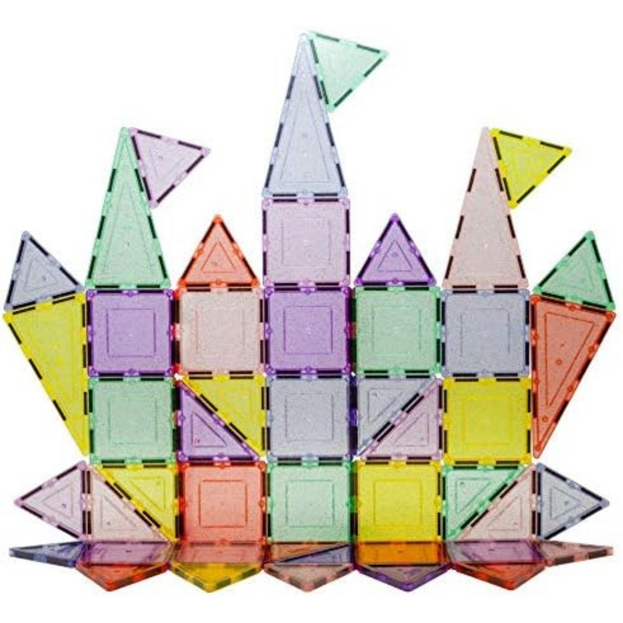 Picassotiles Dazzling Glitter Magnetic Building Blocks Set (48 Pieces)