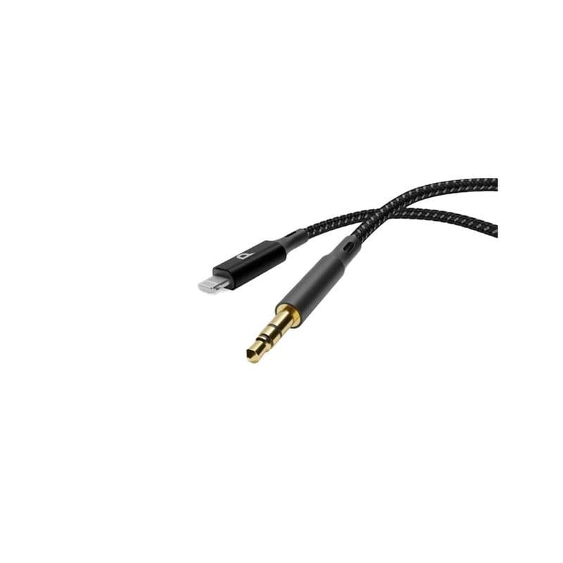 Powerology Braided Aux Lightning Audio Cable (1.2M/4Ft) Black