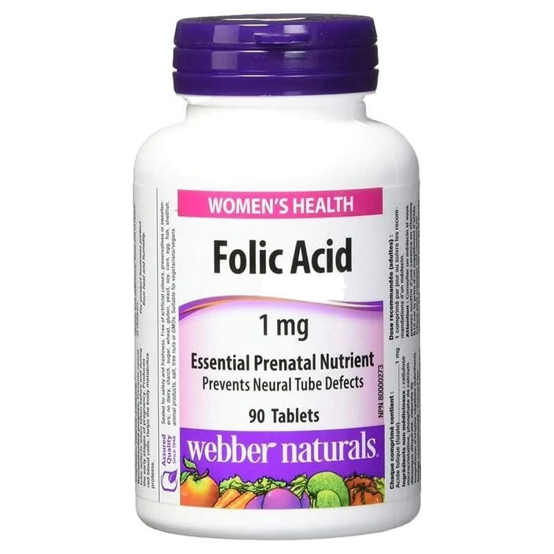 Webber Naturals Folic Acid Tablet 1 Mg 90 MG