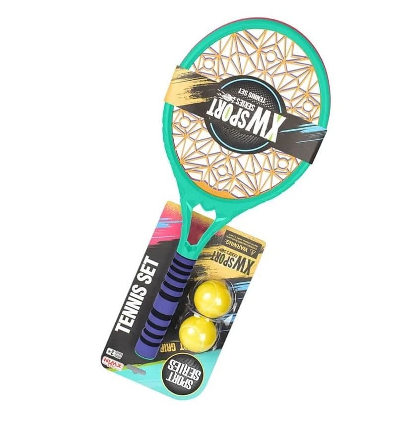 Sport Colourful Tennis Set Ball Plastic Big Tennis Racket For Kids No.16533