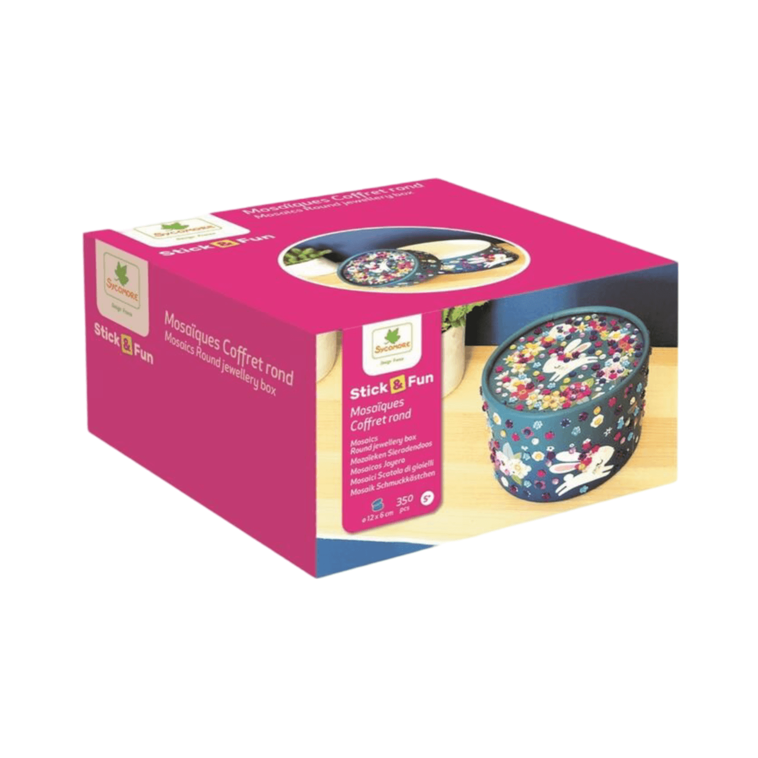 Sycomore 3 Mosaics Round Jewelry Box