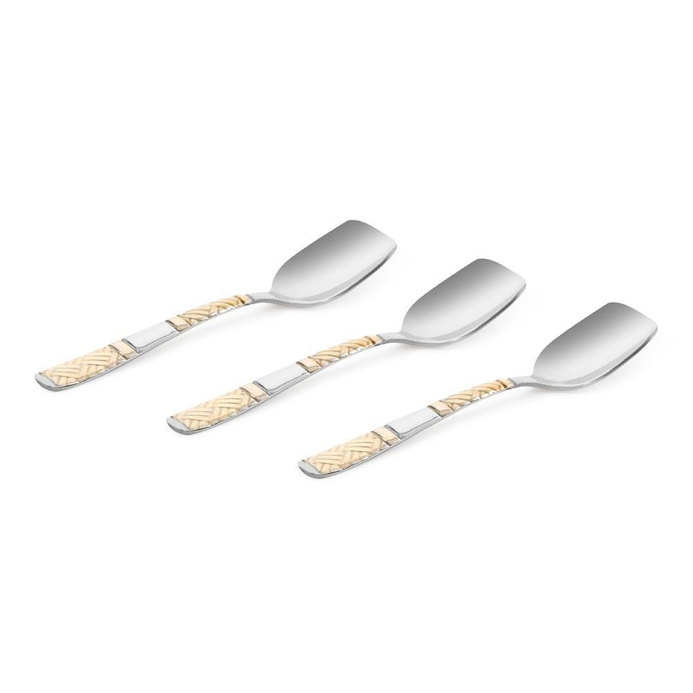 Lunox 3-Piece Ice Cream Spoon Set, Silver - 12.5 Cm