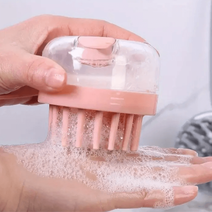 Liquid Dispensing Shampoo Brush (Orange)