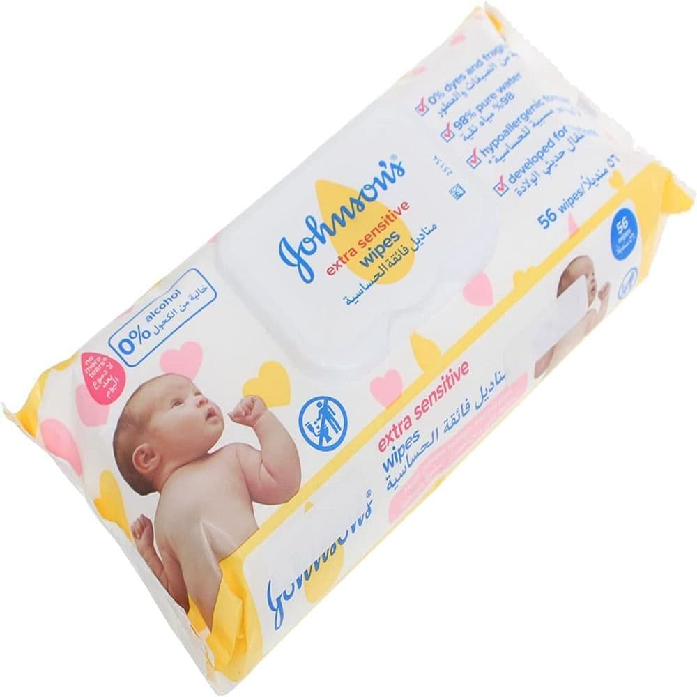 Johnson'S Extra Sensitive Wipes 56'S