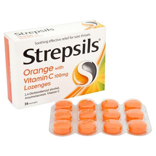 Strepsils Orange With Vitamin C Lozenges 36'S 00Hh