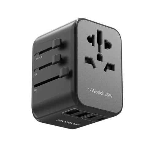 Momax 1World Pd35W 5 Ports Ac Travel Charger Black