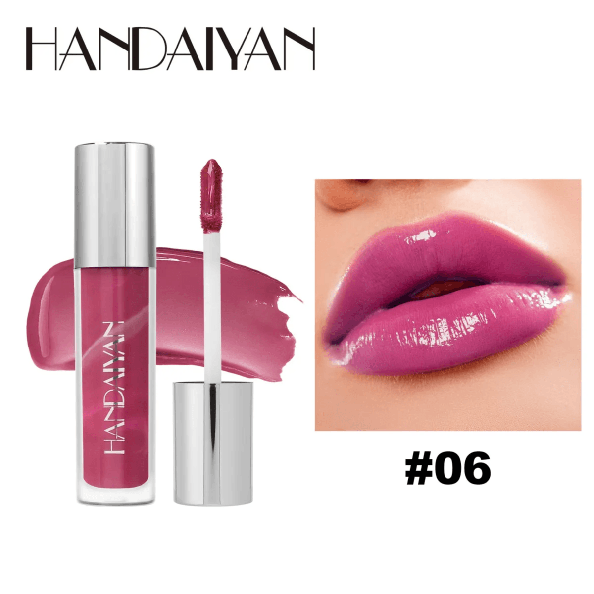 Handaiyan Women Simple Marble Mirror Moisturizing Lip Glaze 6
