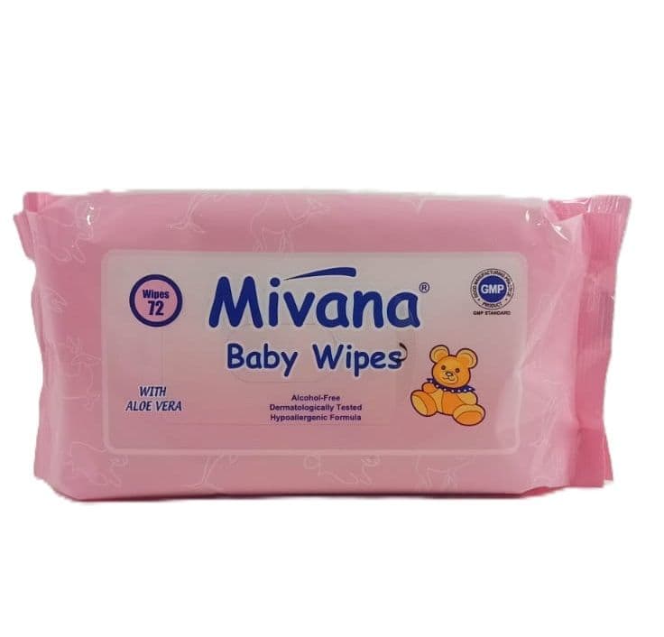 Mivana Baby Wipes With Aloe Vera 72Pcs No.12880