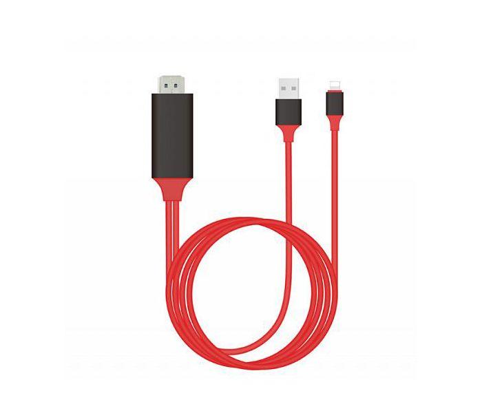 Universal Lightning To Hdmi Hdtv Av Adapter Cable 2M For Ios - Red