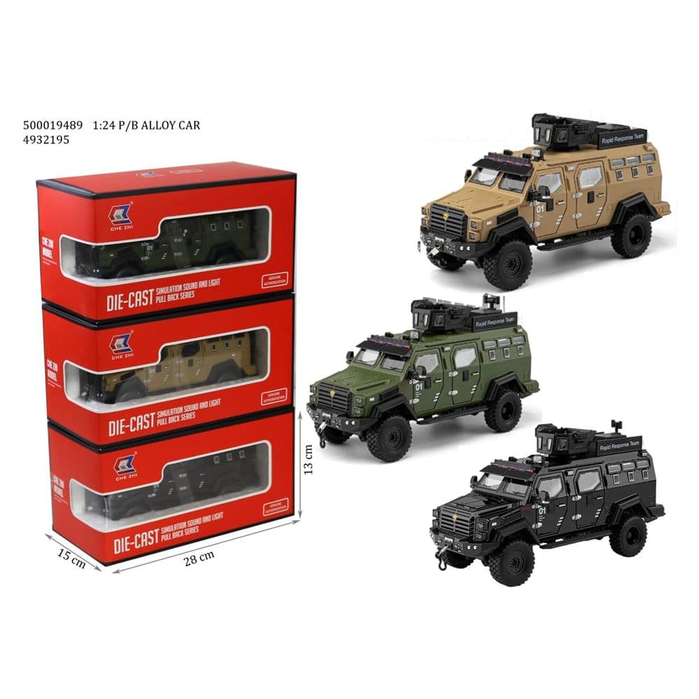 Die Cast Car 1.24 Sound And Light Pull Back Series Black No.cz610 No.17470
