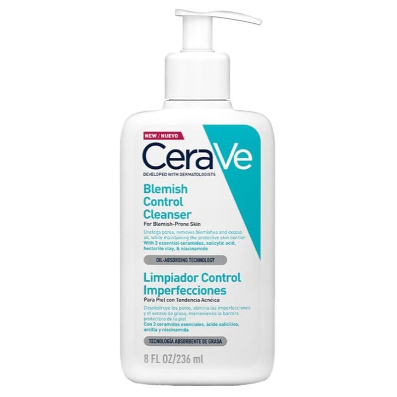 CeraVe Blemish Control Cleanser Face Wash For Acne & Blemish Prone Skin with 2% Salicylic Acid, Niac 236ML