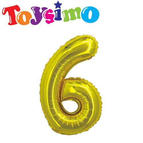 40-Inch Gold Color Number 6 Balloon