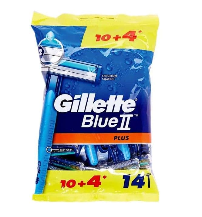 Gillette Blue II Plus Disposable Razor 10+4 Pcs