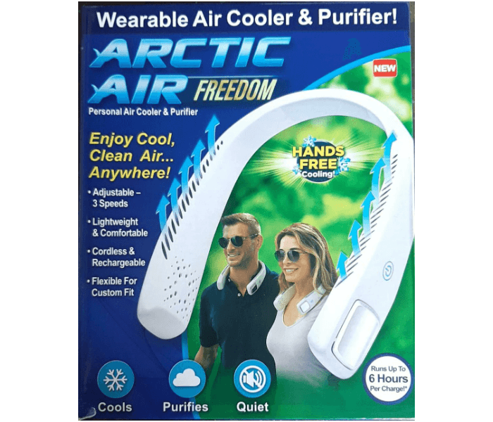 Portable Wearable Air Cooler and Purifier - White