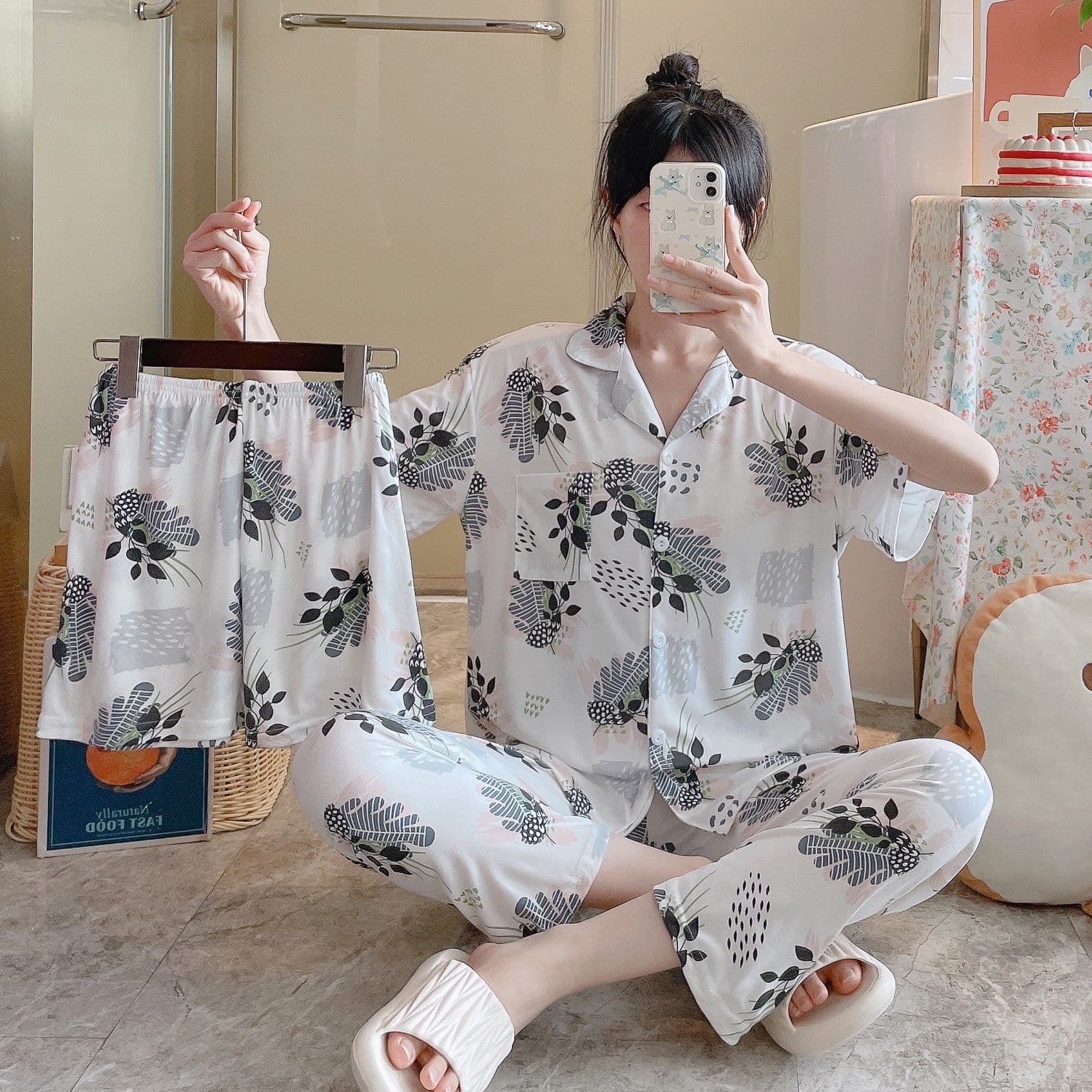 Women Pajamas Suit Female Autumn Winter Coral Velvet Thick Sleepwear 2627