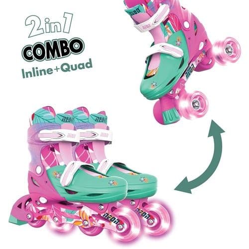 Yvolution Neon Combo Skates (Size 12-2) Floral