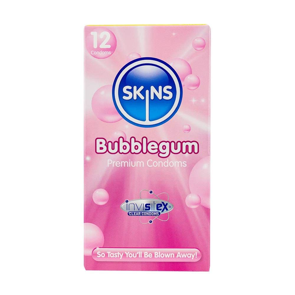 Skins Bubble Gum Flavoure Lubricated Condoms 12'S #16500