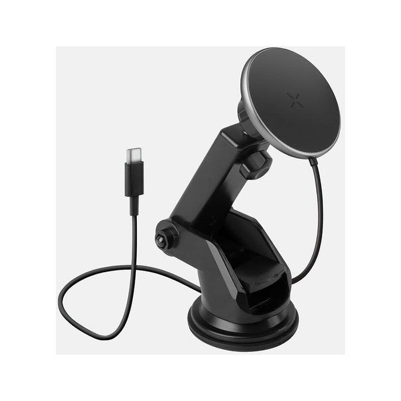 Energea Magdrive, Magsafe Compatible Aluminum Car Charger (Desktop/Air Vent) - Gun/Blk