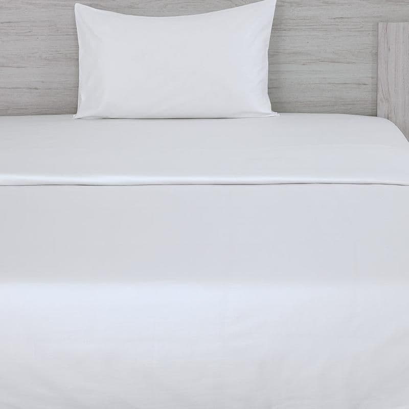 Hilton Single-Sized Cotton Duvet Cover Set, White - 135X200Cm