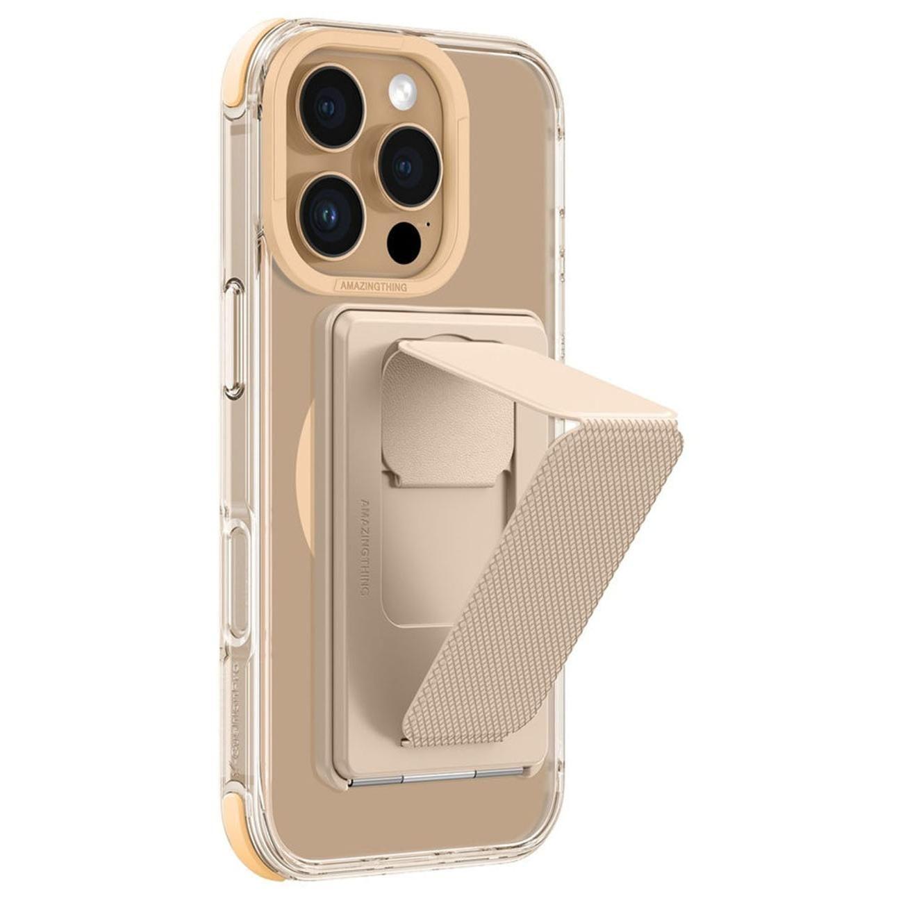 Amazingthing Case For Iphone 16 Pro Max / Grip + Stand + Tripod / Magsafe Compatible / Rose Gold