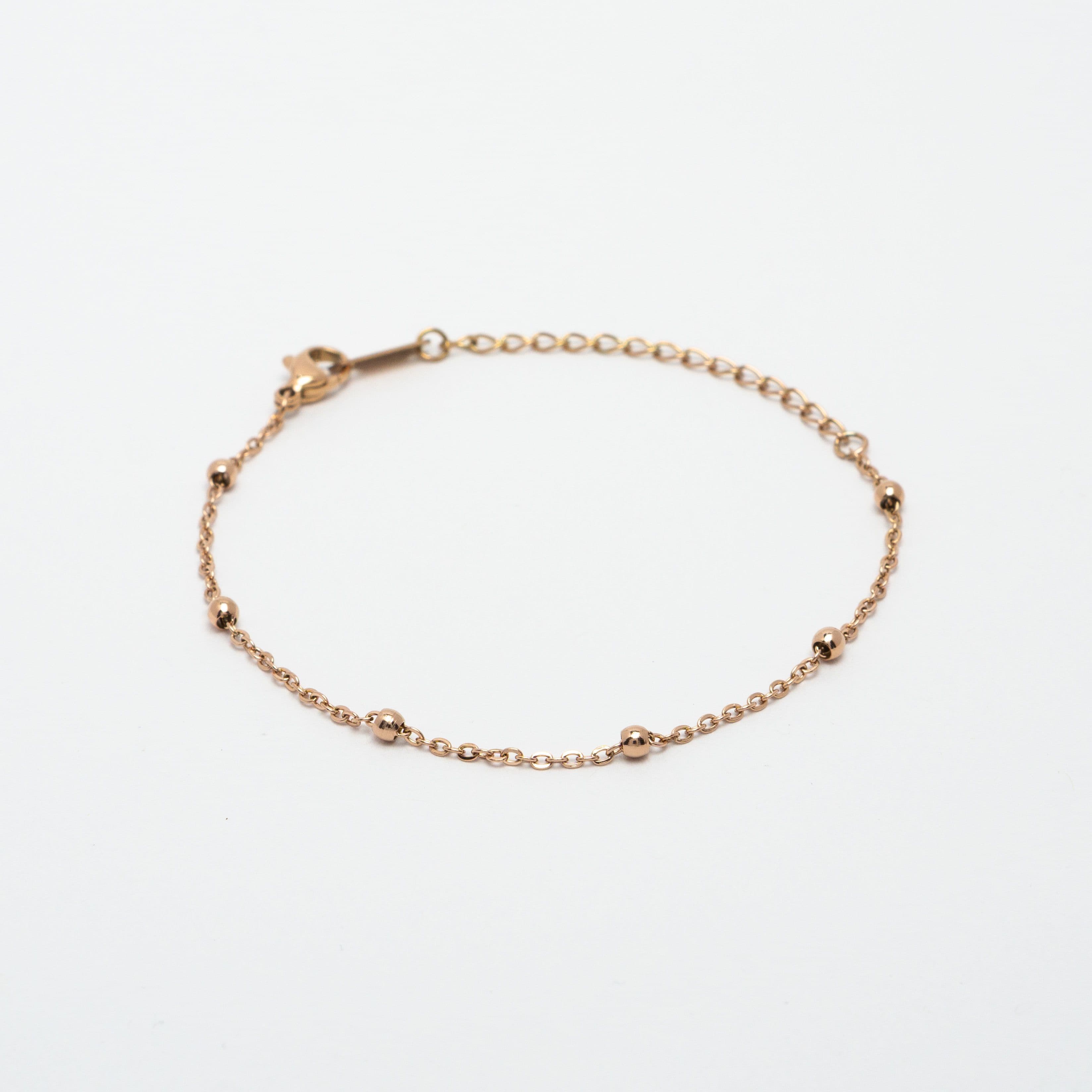 Small Beads Anklet - Rose Gold